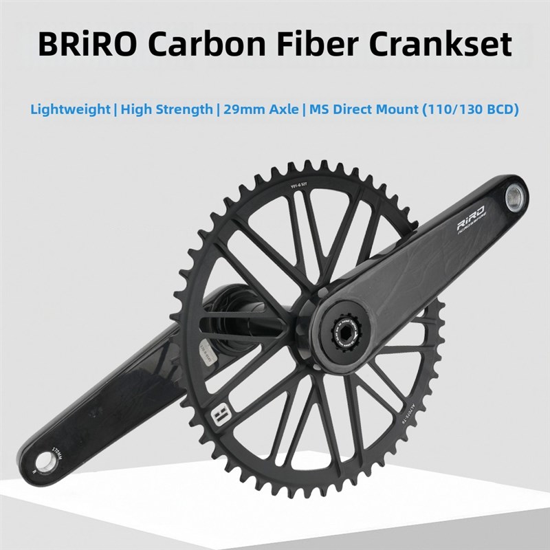 Riro公路自行车碳纤维曲柄曲柄组29mm轴G超轻功率计曲柄折叠自行