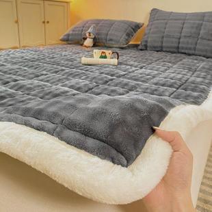 冬季加厚兔毛绒床垫软垫床盖炕单学生宿舍单人牛奶绒褥子铺底毛毯