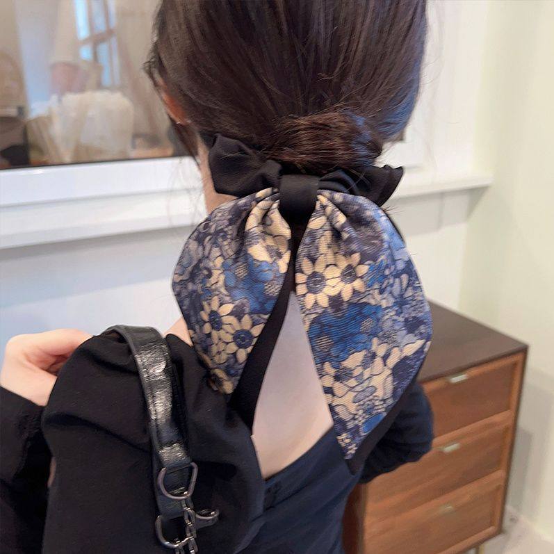 复古印花蝴蝶结油画飘带发圈头绳女高级感温柔优雅发绳2025年新款,宠物/宠物食品及用品,发饰/头饰,淘宝优惠券,粉丝福利购,淘宝优惠卷
