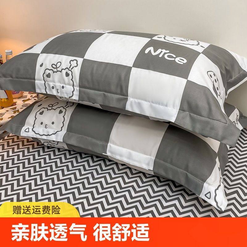 2025新款枕芯水洗棉枕套枕头套装一对单个48x74cm家用男成人单独
