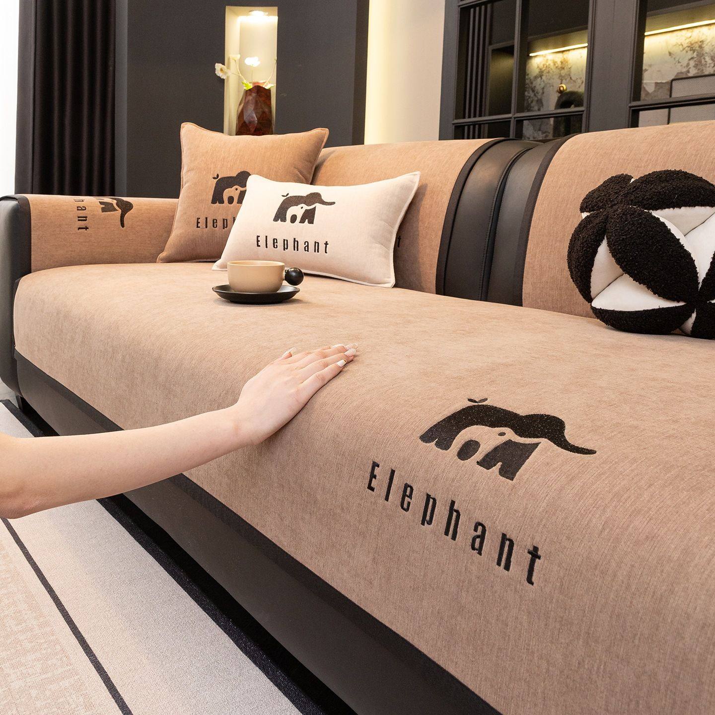 真皮专用沙发垫子2025新款四季通用轻奢高级感防滑坐垫套罩巾盖布