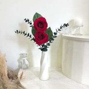 餐桌单支插花仿真花花束仿真玫瑰假花客厅玫瑰花装饰摆设摆件玄关