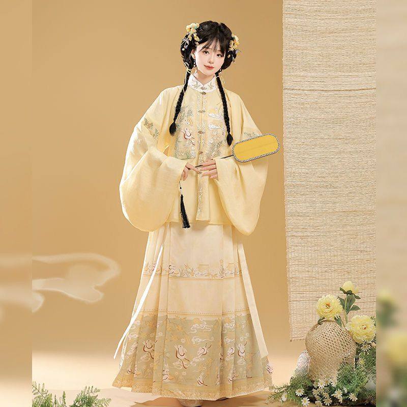 成人汉服春季新款【桂花兔】明制立领刺绣补服琵琶袖马面裙套装,女装/女士精品,汉服套装,淘宝优惠券,粉丝福利购,淘宝优惠卷