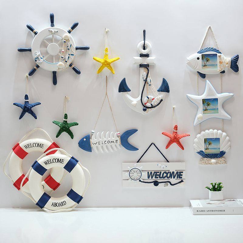 地中海风格装饰舵手船舵环创意幼儿园背景墙主题墙壁饰挂件,家居饰品,壁饰,淘宝优惠券,粉丝福利购,淘宝优惠卷