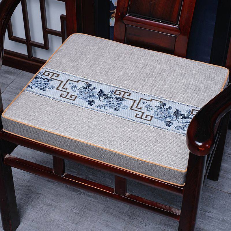 新中式椅子坐垫防滑红木沙发餐椅太师椅茶台椅垫乳胶海绵钉做