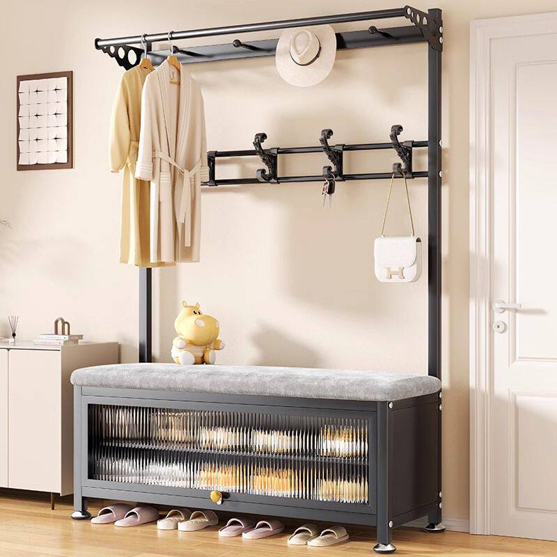 衣帽架落地立式衣架客厅门口多功能鞋架挂衣架一体放衣服晾衣架子