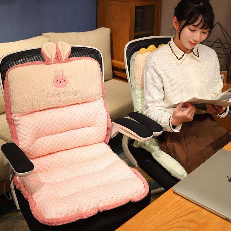 连体坐垫靠垫一体办公室久坐椅子座垫躺椅椅垫屁垫夏季汽车学生女
