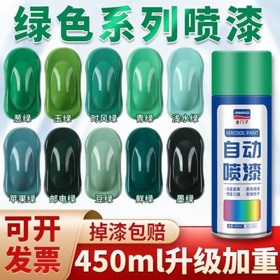 绿色自动手摇自喷漆草绿墨绿苹果绿葱绿玉绿军绿油漆汽车家用喷罐