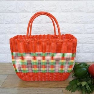塑料编织购物篮买菜篮子手提篮野餐篮子宠物篮洗浴筐洗澡收纳