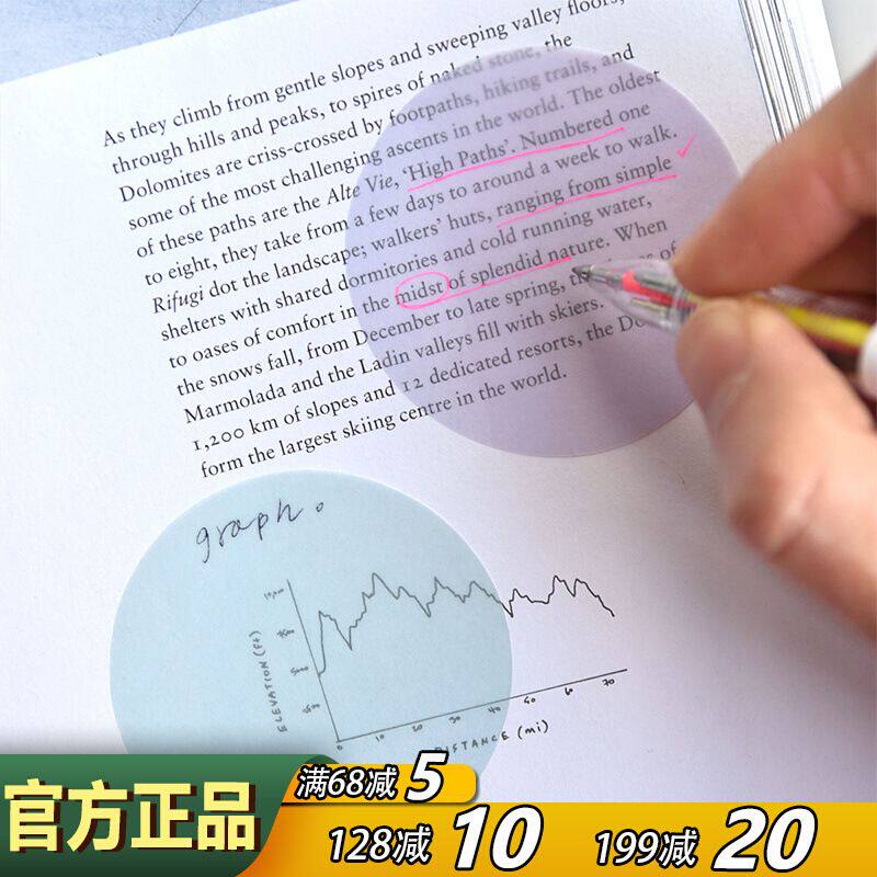 韩国半透明N次贴彩色方格空白索引40张学生标记便利贴