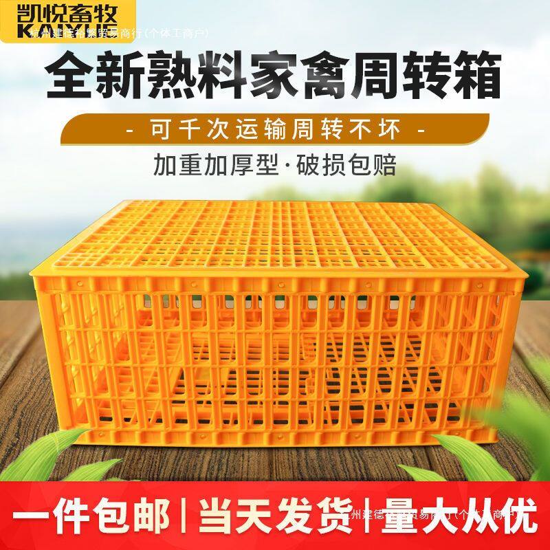 鸡鸭长方形笼子家用塑料养殖漏粪周转箱网格加厚防摔运输笼框