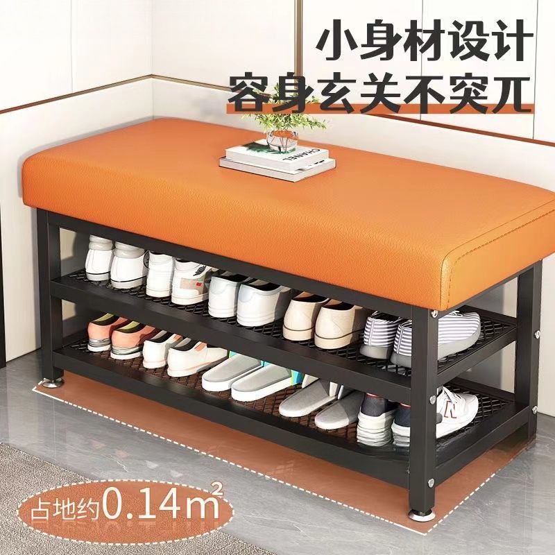 新款换鞋凳门口家用简约鞋架一体收纳简易家具现代卧室客厅凳子