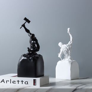 现代简约样板房间书房自我雕琢励志人物雕塑摆件家居展厅软装饰品