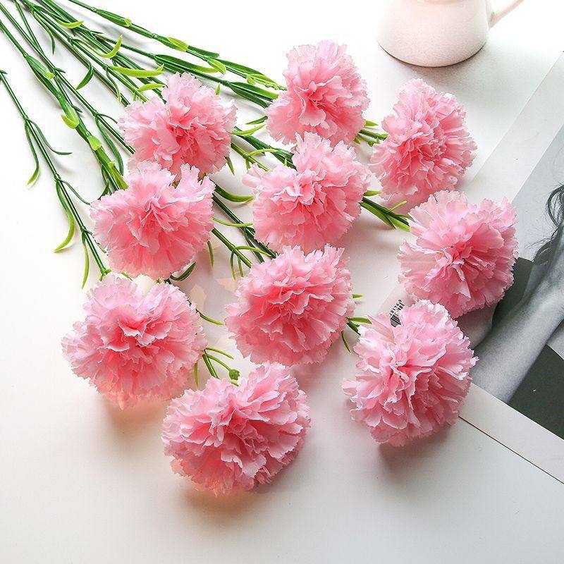 ins假康乃馨仿真花束摆件插花假花绢花DIY单支母亲节三八节日,家居饰品,仿真花/假花,淘宝优惠券,粉丝福利购,淘宝优惠卷