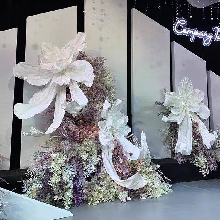 婚庆纸花婚礼橱窗背景装饰褶皱巨型成品网红纸艺道具摆件