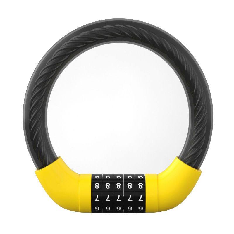 自行车密码锁山地单车防盗便携电动车头盔锁固定链条环形锁大全