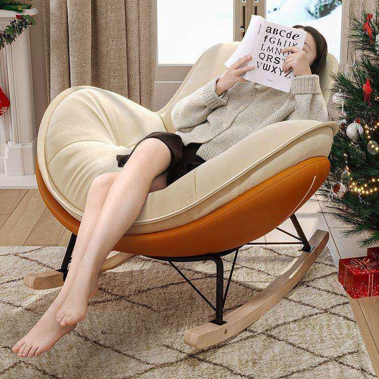 升级底座猫抓皮超软加大家用摇摇躺椅企鹅摇椅阳台休闲单人沙发椅