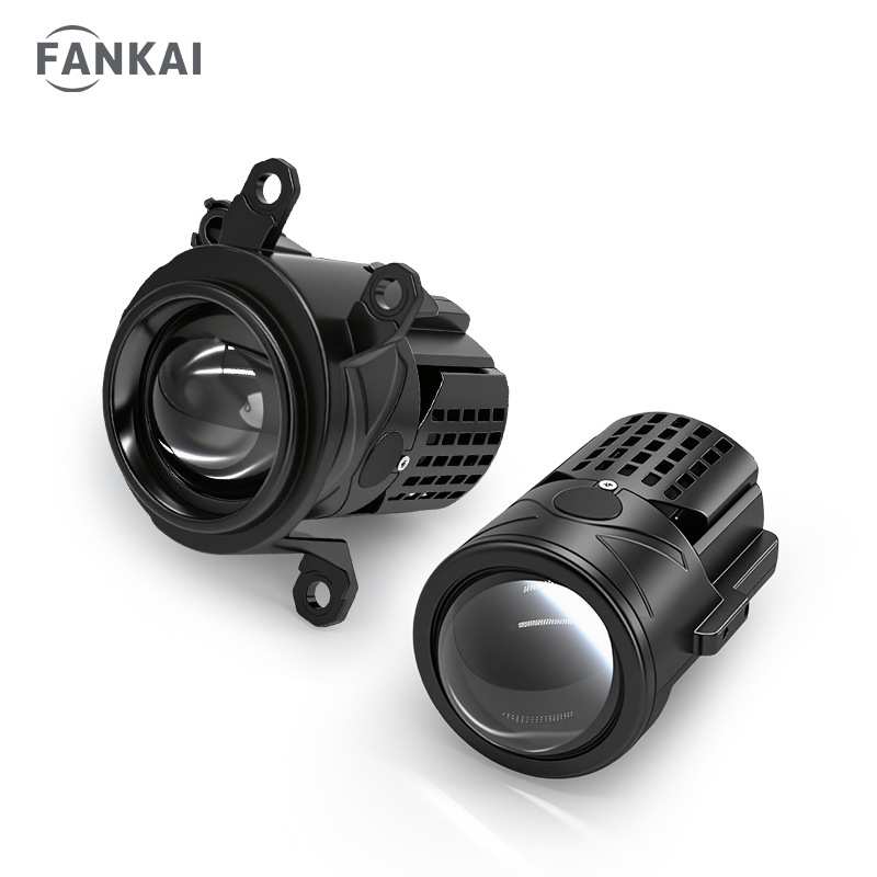 跨境2 Inch三色LED雾灯双光透镜双灯杯55W大功率远近一体fog lens