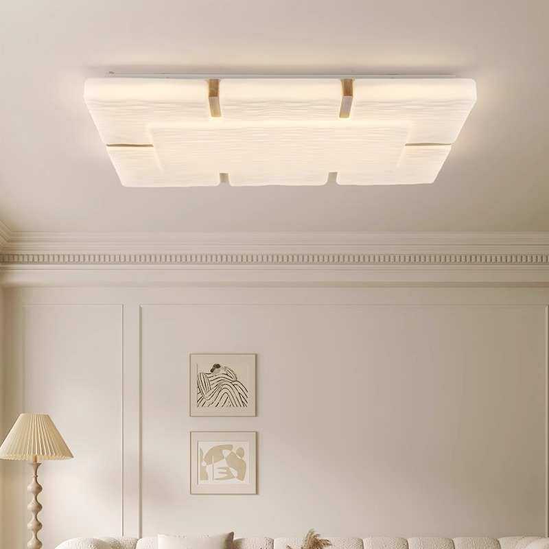 新中式客厅吸顶灯中国风创意方块实木家用LED灯具卧室书房灯波浪,3C数码配件,USB灯,淘宝优惠券,粉丝福利购,淘宝优惠卷