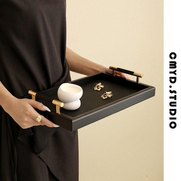 CMYD 器物美学回归日常生活 轻奢长方形香薰托盘编织皮革装饰摆件,家居饰品,香薰托盘,淘宝优惠券,粉丝福利购,淘宝优惠卷