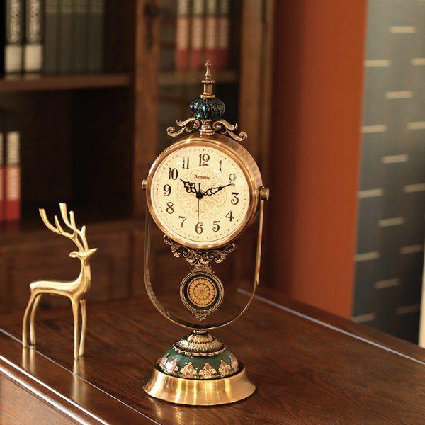 欧式轻奢摇摆钟表摆件客厅复古家居摆设时钟摆钟桌面座钟装饰品,家居饰品,台钟/闹钟,淘宝优惠券,粉丝福利购,淘宝优惠卷