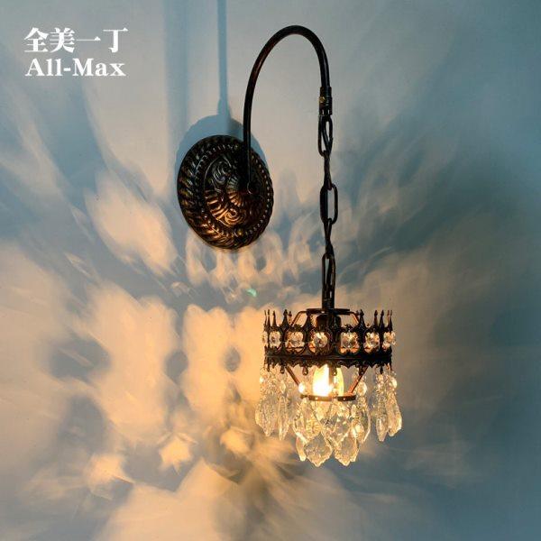 全美一丁法式复古轻奢水晶卧室客厅沙发电视背景墙床头灯壁灯,家装灯饰光源,壁灯,淘宝优惠券,粉丝福利购,淘宝优惠卷