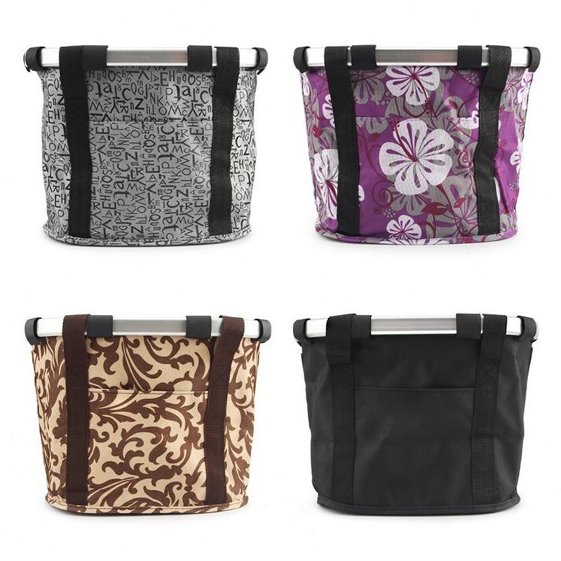 山地电动篓快篮子帆布篮菜篮铝y合金车前筐防水拆车筐框折叠自行