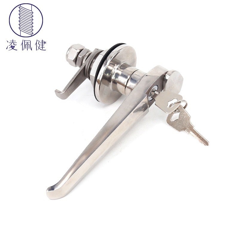 304不锈钢抛光机箱机柜锁设A备门锁工业用锁旋转手柄锁机柜门锁
