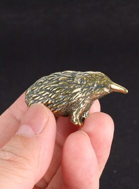 仿古摆件可爱鼹鼠做旧童铜器茶宠摆件手工装饰品趣礼物收藏品开业