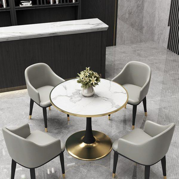 轻奢洽谈桌椅组合售楼处部中心谈判商务办公室接待岩板阳台小圆桌,住宅家具,岩板餐桌,淘宝优惠券,粉丝福利购,淘宝优惠卷