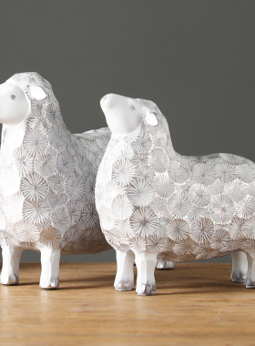 简约现代树脂羊轻奢高档装饰摆件客厅电视柜家居饰品乔迁新居礼品