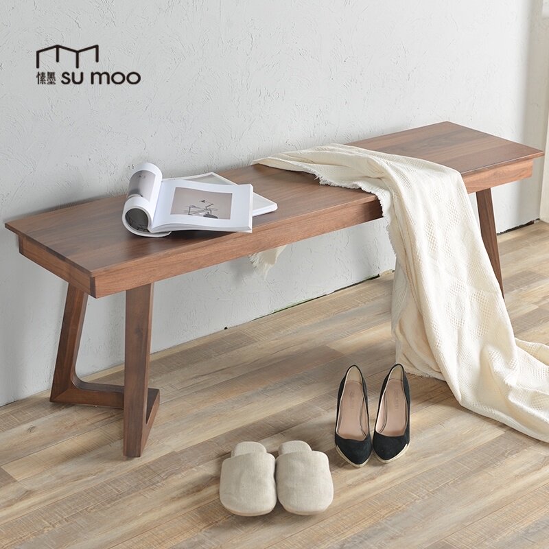 愫墨 实木条凳 实木长凳实木换鞋凳黑胡桃木餐凳黑胡桃木床尾凳,住宅家具,其它凳子,淘宝优惠券,粉丝福利购,淘宝优惠卷