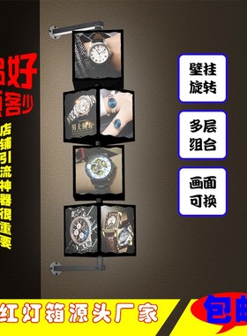 网红旋转灯箱侧装壁挂画面可更换门头招牌亚克力灯箱广告牌户外款