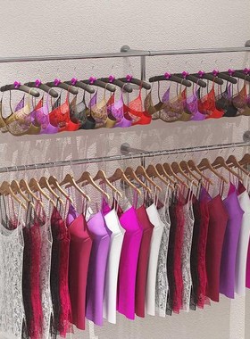 服装店展示架女装童装壁挂式墙上货架正挂不锈钢银色侧挂内衣架子