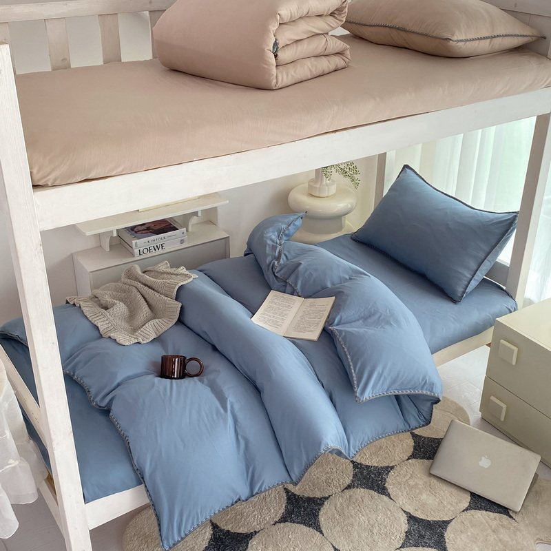 学生单人宿舍上下铺床单三件套被套水洗棉寝室床上用品被罩四季