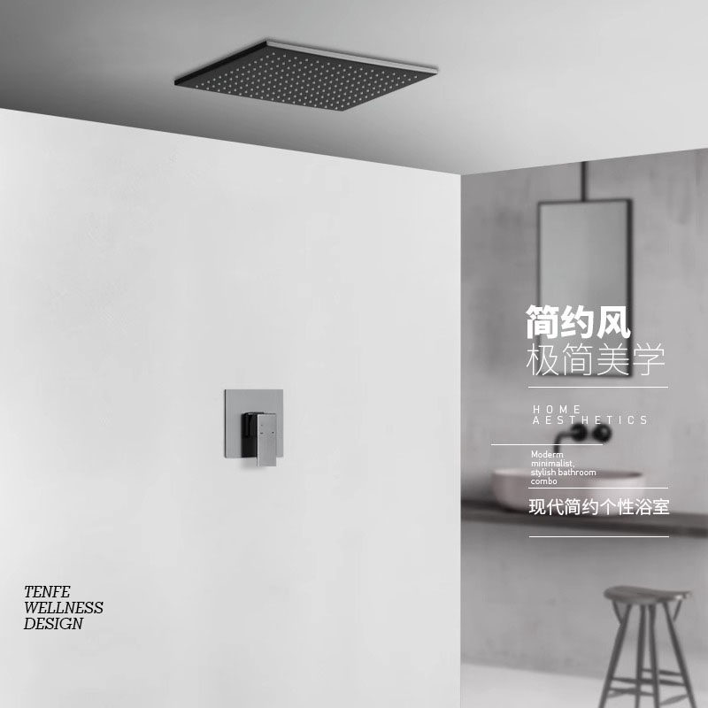 枪灰色隐藏暗装花洒套装入墙式卫生间内嵌式淋浴增压卫浴室花晒头,家装主材,暗装淋浴花洒,淘宝优惠券,粉丝福利购,淘宝优惠卷