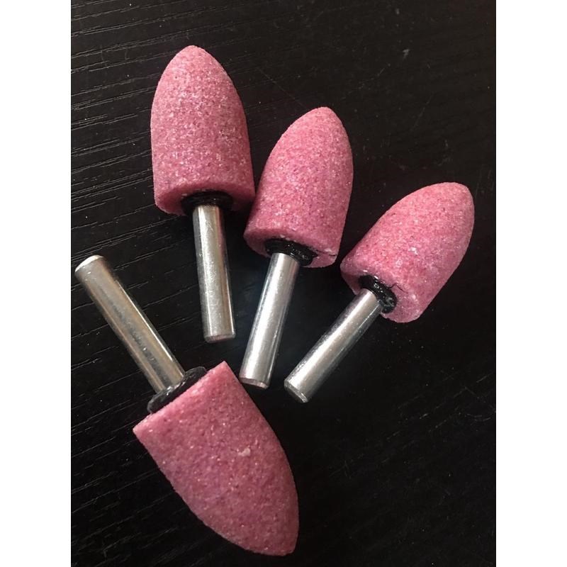 6mm柄红刚玉砂轮磨头火石仔打磨头金I属模具玉器抛光轮沙轮电磨头