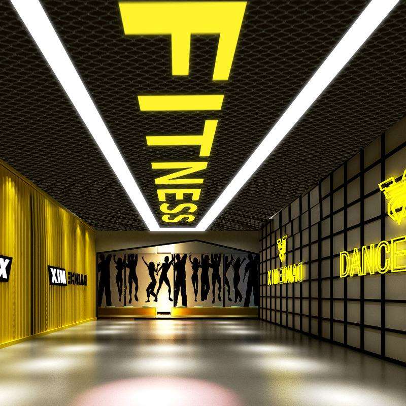 led字母吊灯吸顶灯店铺商用健身房吊灯造型灯舞蹈房个性灯具