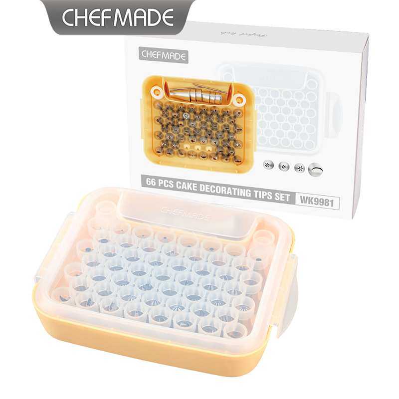 学厨挤花袋裱花曲奇奶油烘焙工具套装收纳盒66PCS蛋糕裱花嘴套装