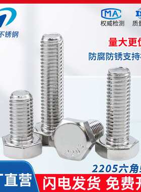 2205不锈钢外六角螺栓全螺纹六角头螺丝M48M52M56M64弹簧
