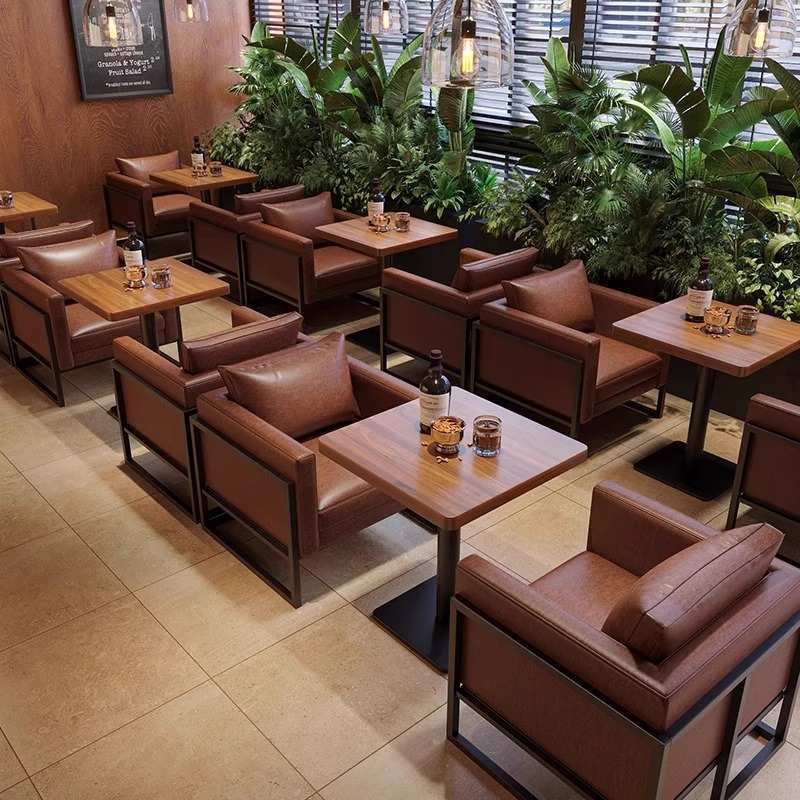 跨境工业风酒馆咖啡厅酒吧沙发桌椅烧烤店西餐厅餐吧清吧卡座沙发
