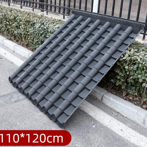 加厚110*120cm一体大板中式塑料防水房檐装饰仿小青瓦雨棚仿古瓦