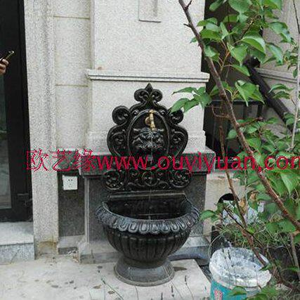 铸铁壁盆水景铸铁水盆别墅喷泉 花园水池盆景观喷泉工艺品
