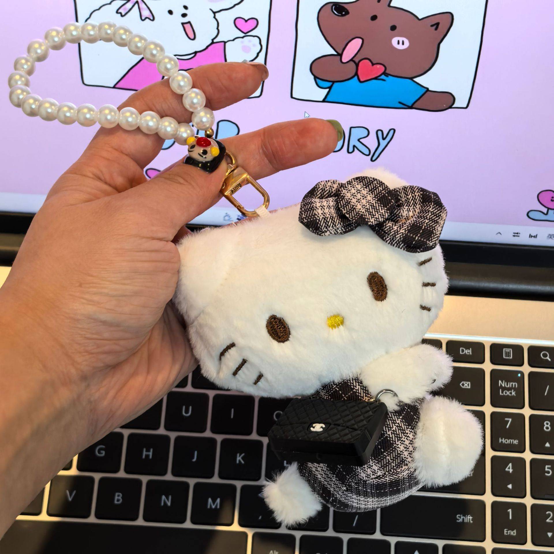 大小姐小猫挂件可爱包包书包毛绒公仔hello小饰品kt猫新款挂饰