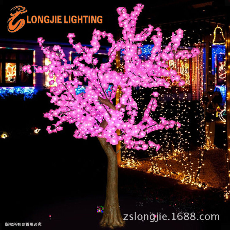1296灯高2.5米LED仿真树灯、LED仿真桃花灯树景观桃树灯