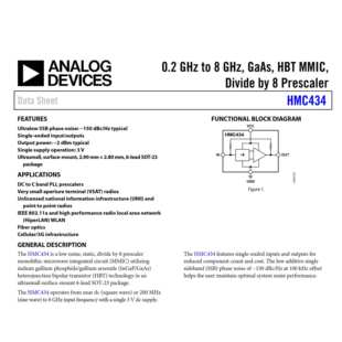 8GHZ 低噪声静态分频器 8分频器0.2 HMC434
