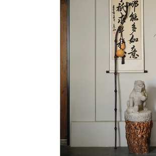 天然筇竹文玩空间苏东坡文人杖 防滑登山杖带葫芦