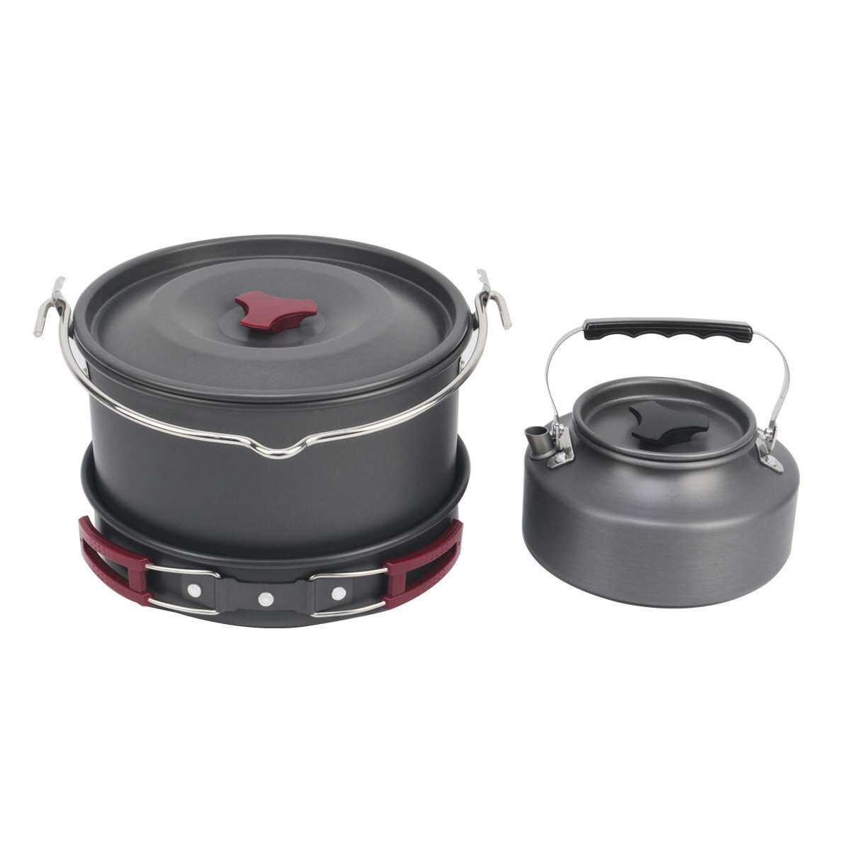 现货跨境野营野炊套锅 套装新品露营炊具炉铝锅户外用品亚马逊