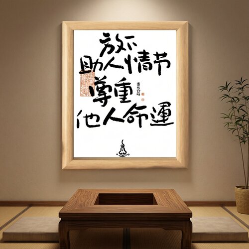 不要有同情心木质相框摆件送朋友