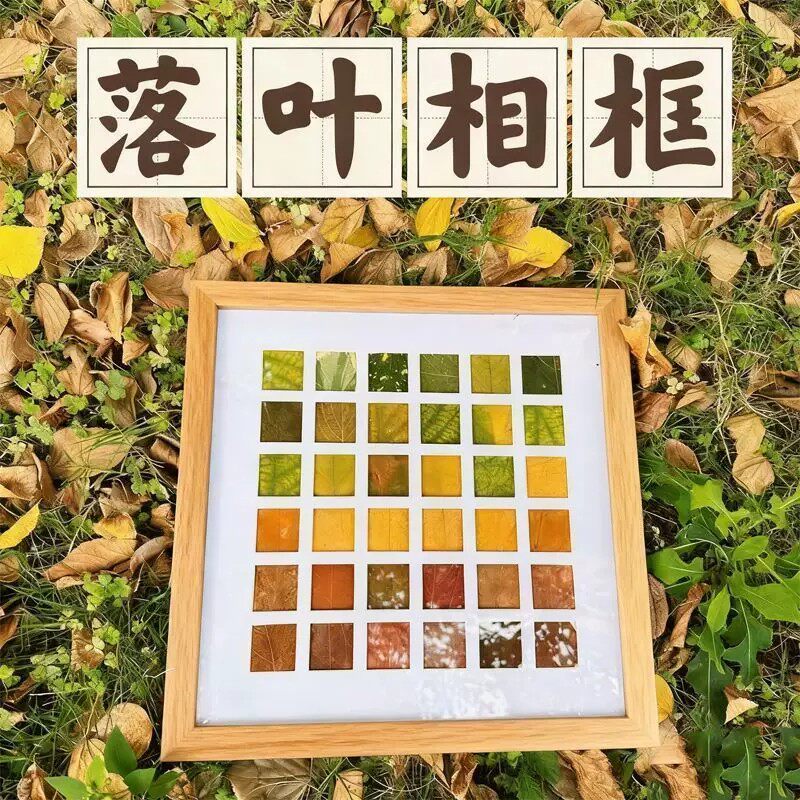 落叶24宫格手工相框挂墙摆台